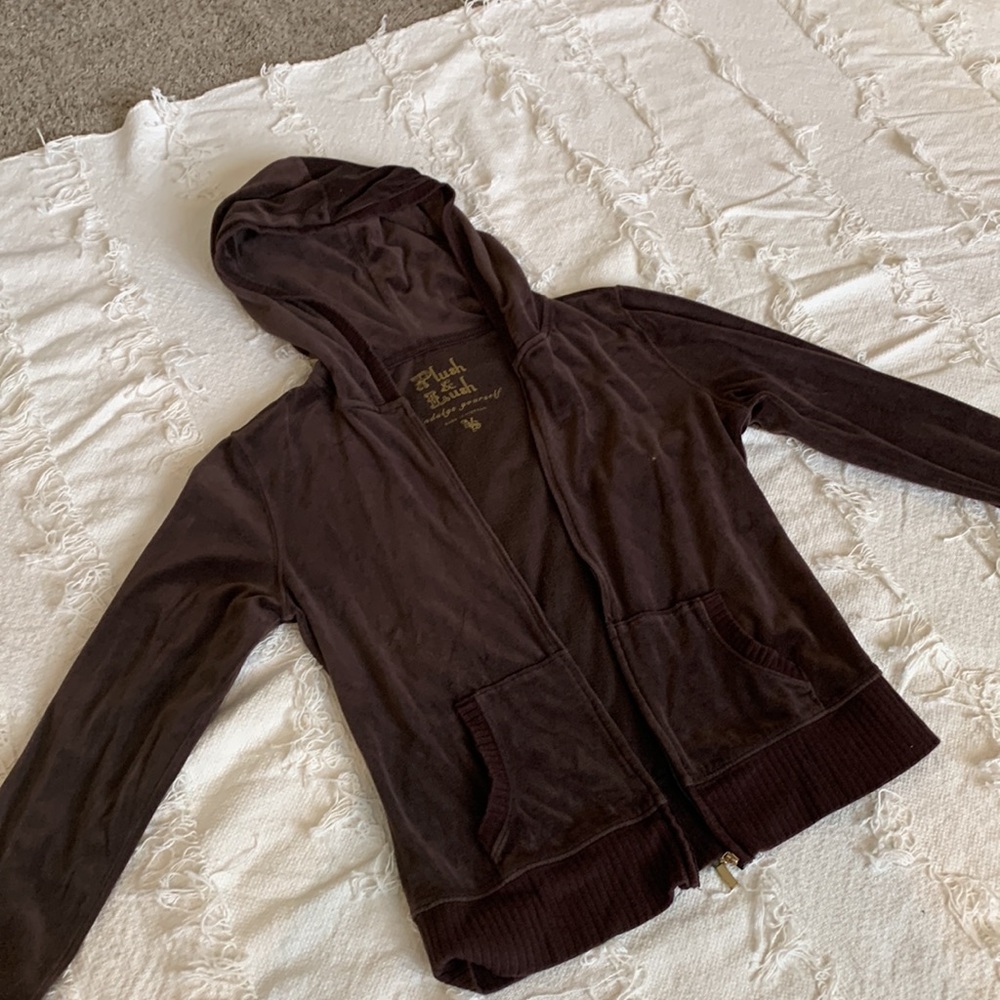VS Plush & Lush Brown Velvet Zip Up